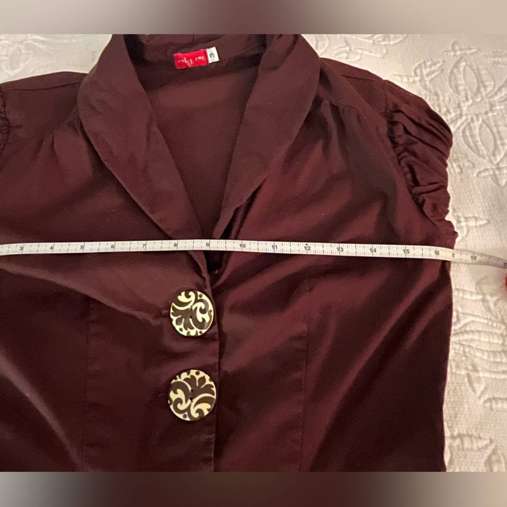 Ruby Rox Deep Brown Vintage Swing Dress with Button Accents